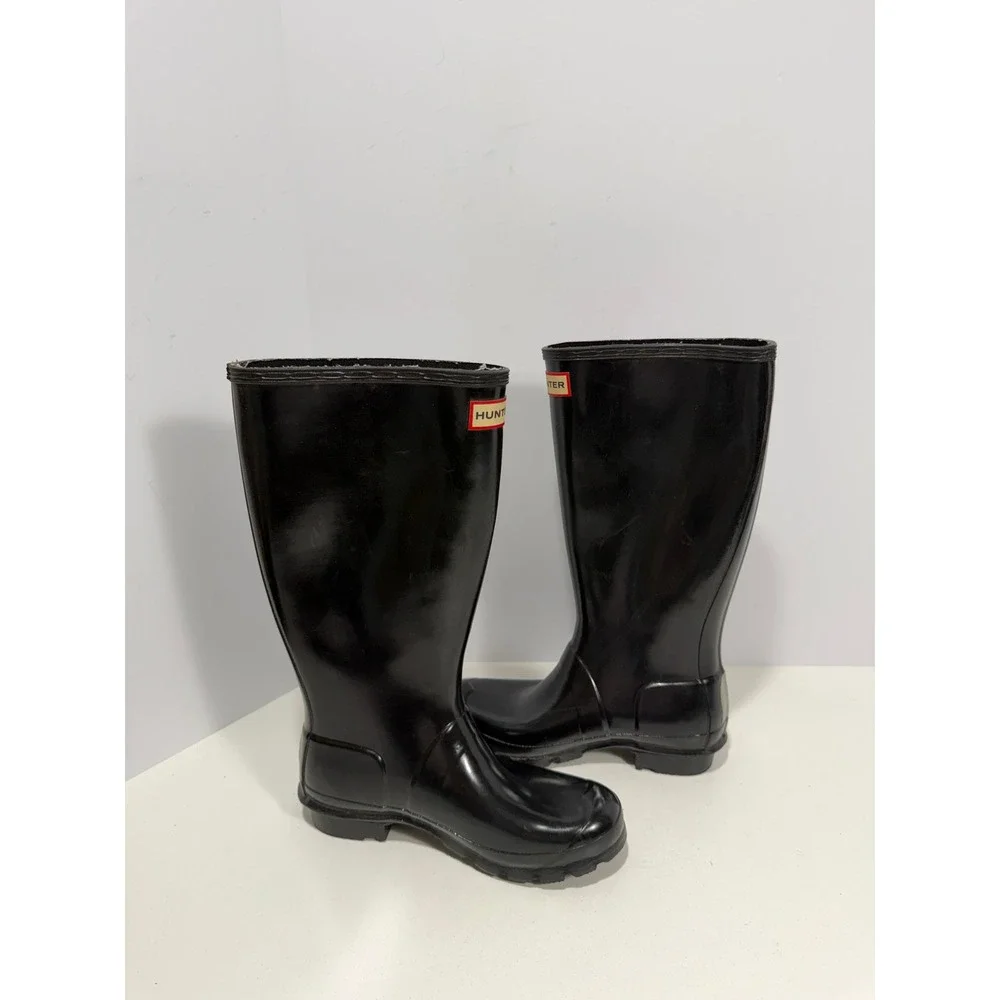 Hunter Original Kids Gloss Black Tall‎ Rain Boots US 4B/5G JFT6000RGL